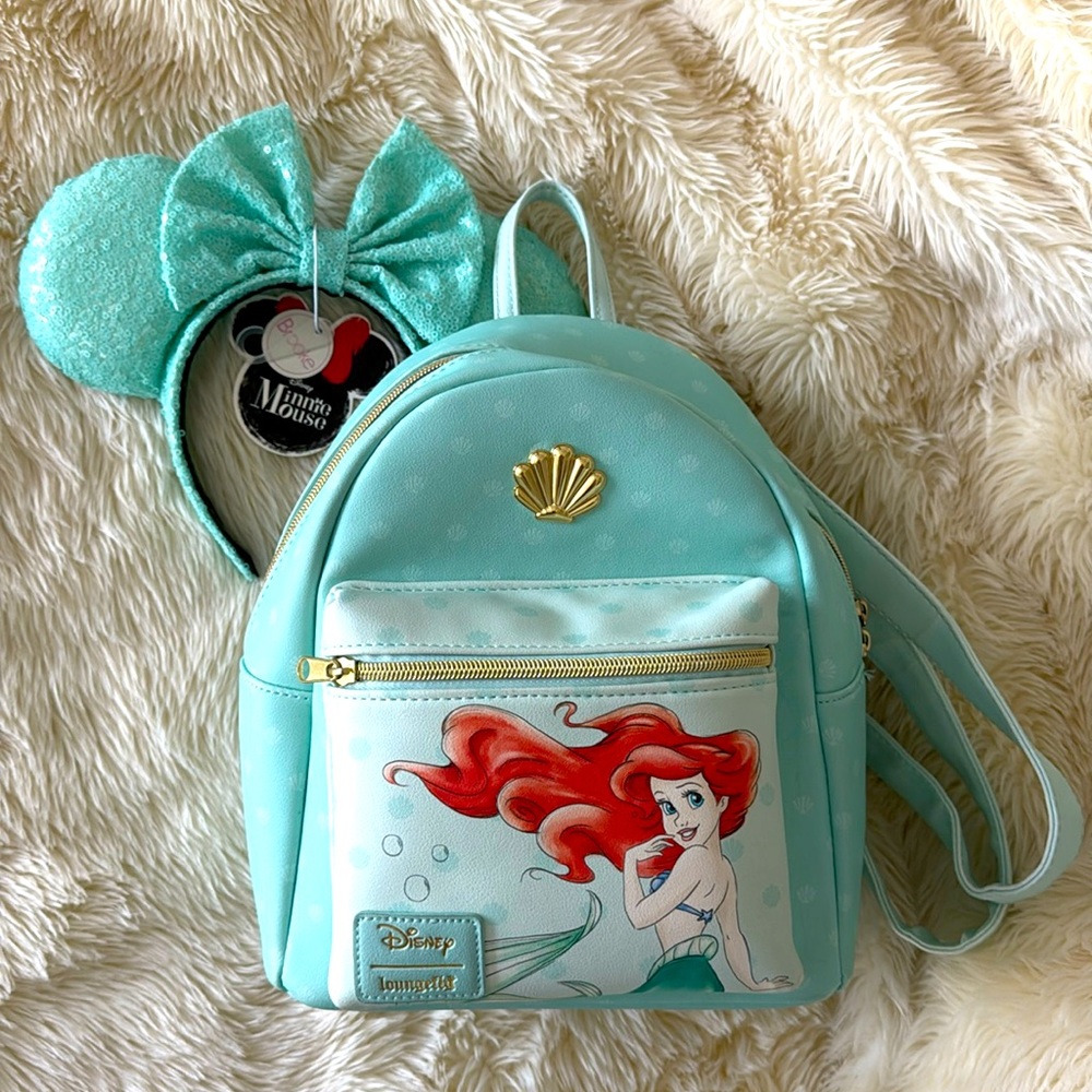 NWT Loungefly Little Mermaid Backpack and Brooke Disney Ears